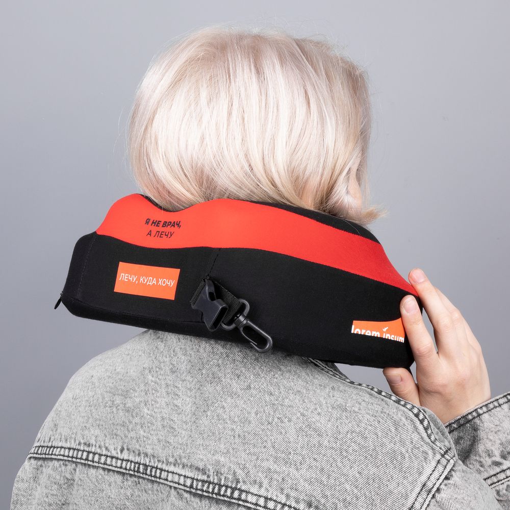 Дорожная подушка Piligrim, серая / Миниатюра нанесения (1000)