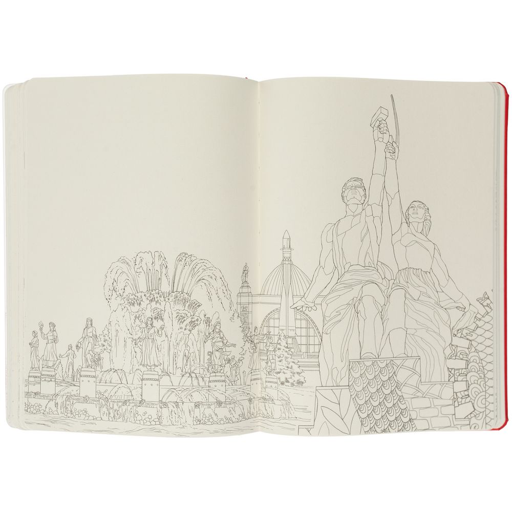 Блокнот «Города. Москва», красный / Миниатюра WWW (1000)