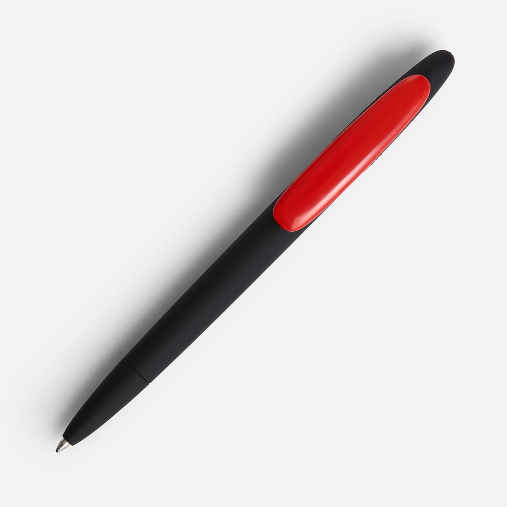 Ручка шариковая Prodir DS5 TRR-P Soft Touch, черная с красным / Миниатюра WWW (1000)