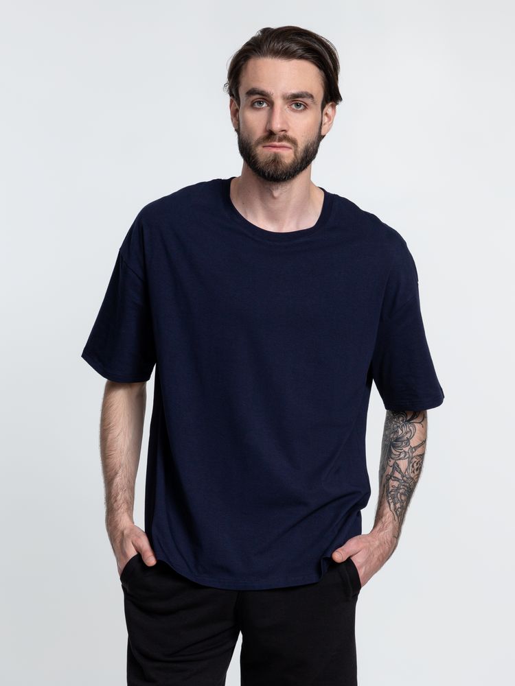 Футболка унисекс оверсайз Crosstown, темно-синяя / Миниатюра WWW (1000)