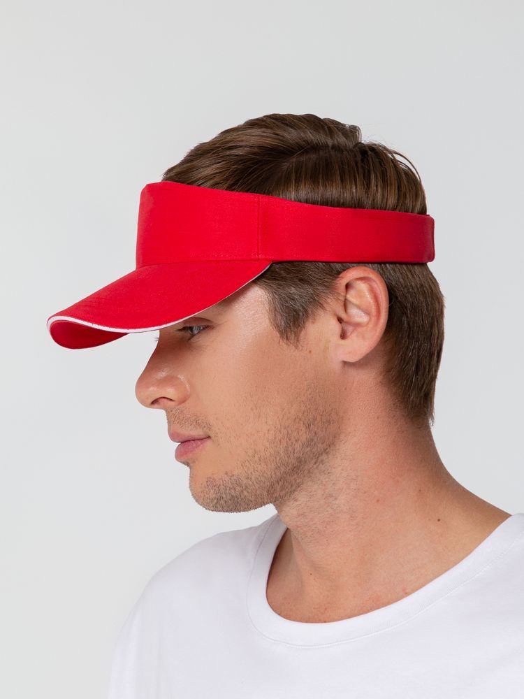 Козырек Active, красный с белым кантом / Миниатюра WWW (1000)