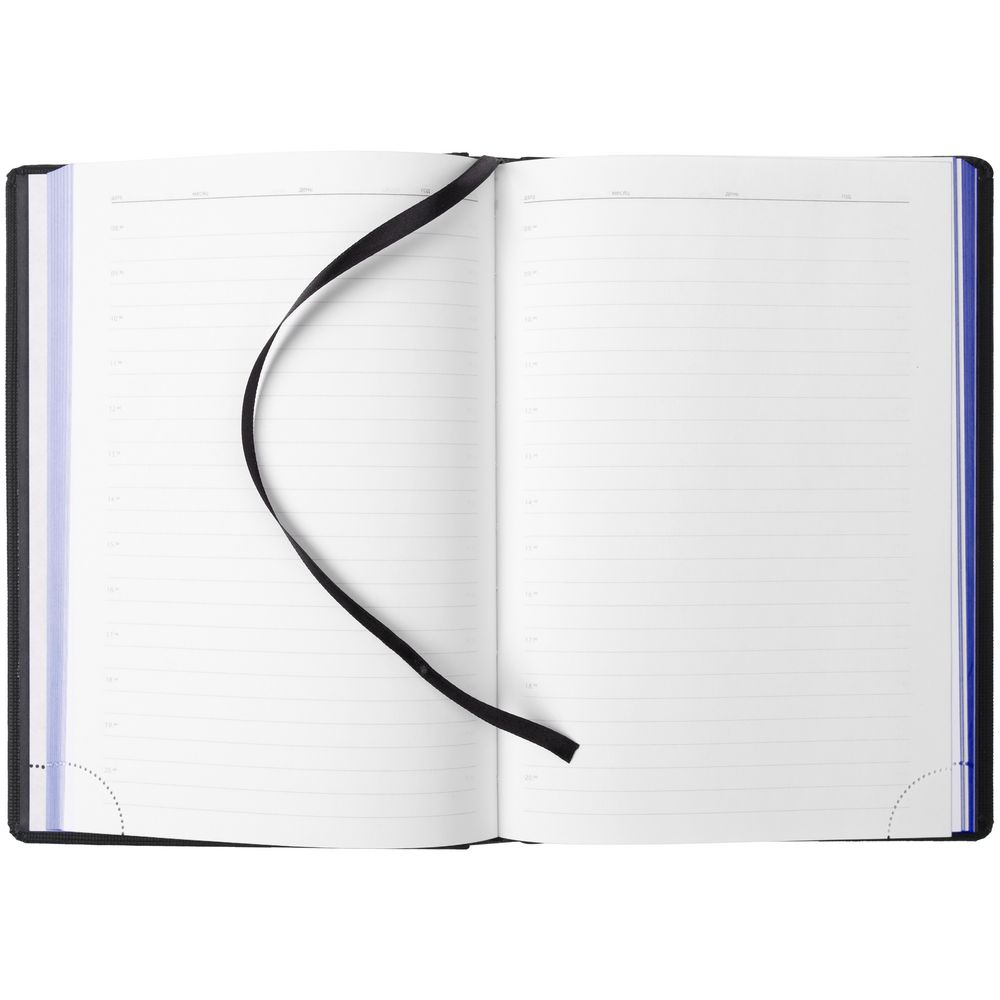 Ежедневник Mobile, недатированный, черный с синим / Миниатюра WWW (1000)