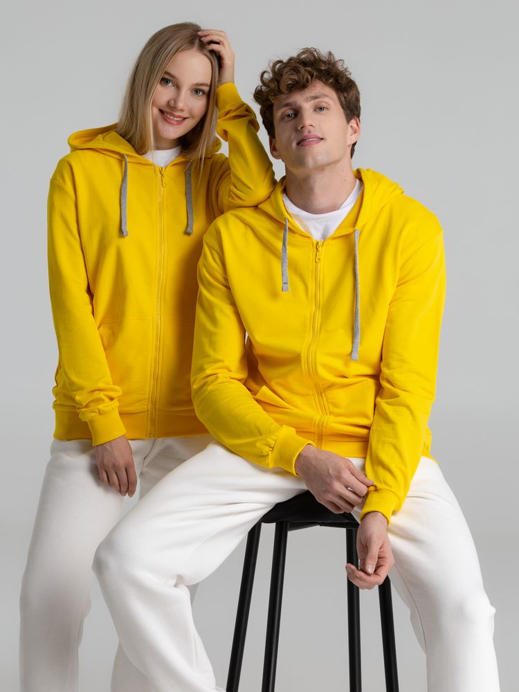 Толстовка на молнии с капюшоном Unit Siverga, желтая / Миниатюра WWW (1000)