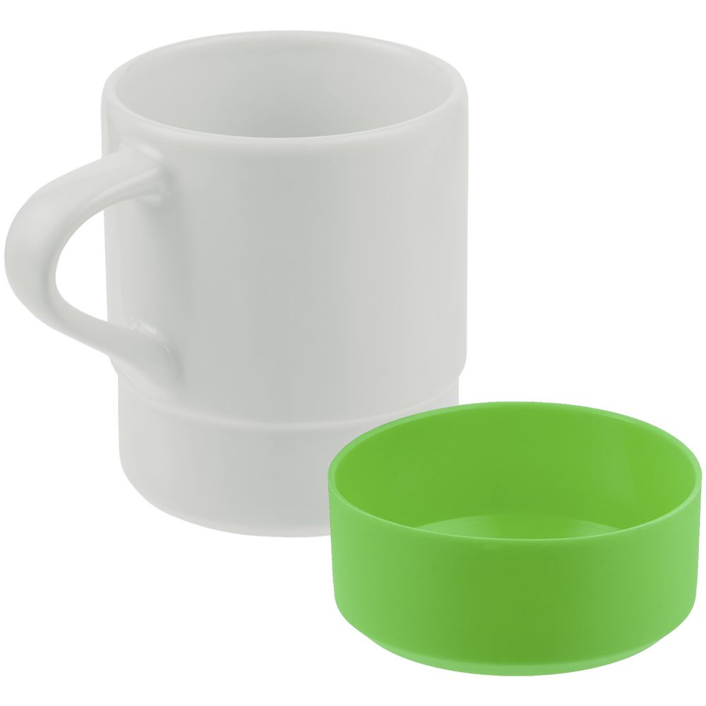 Кружка с силиконовой подставкой Protege, зеленое яблоко / Миниатюра WWW (1000)