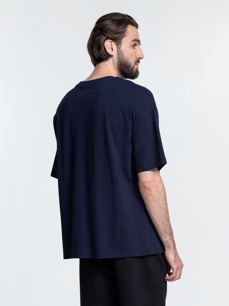 Футболка унисекс оверсайз Crosstown, темно-синяя / Миниатюра WWW (1000)