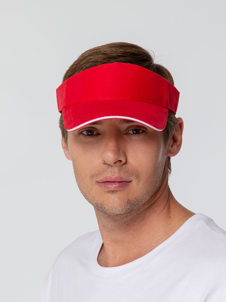 Козырек Active, красный с белым кантом / Миниатюра WWW (1000)