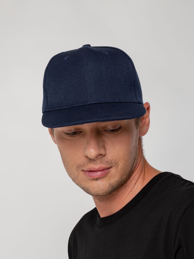 Бейсболка Snapback с прямым козырьком, темно-синяя / Миниатюра WWW (1000)