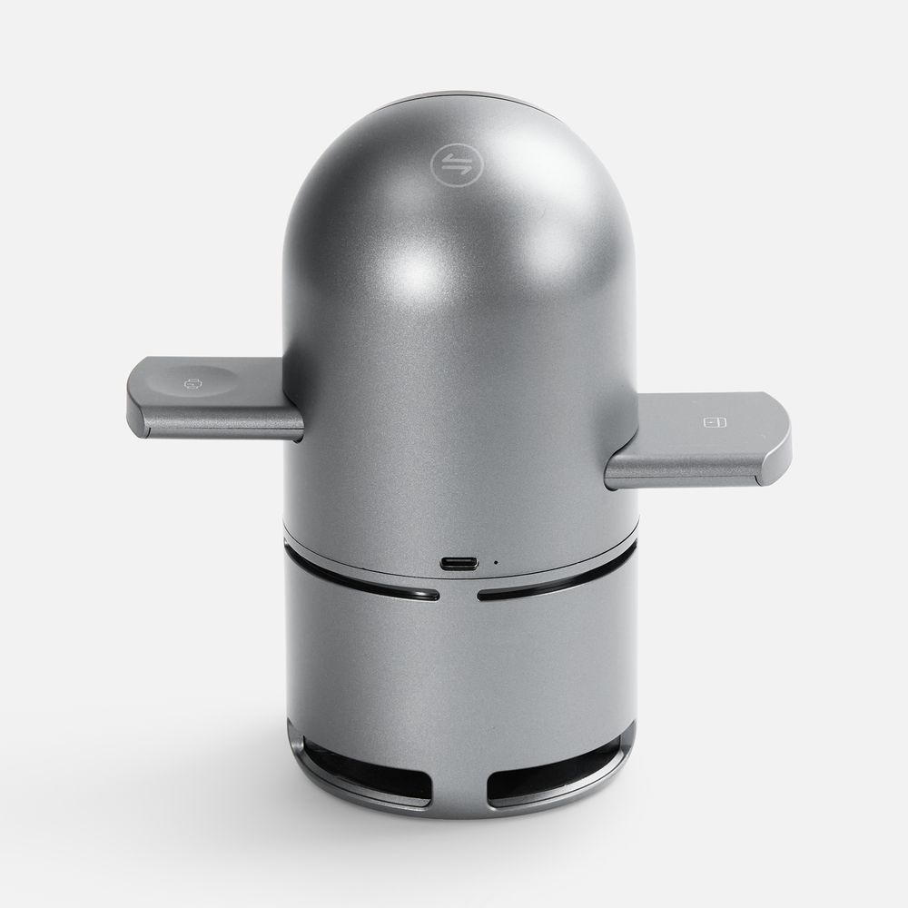 Bluetooth-колонка с беспроводной зарядкой Droid, серая / Миниатюра WWW (1000)