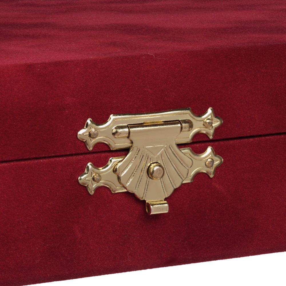 Шкатулка Velouria, красная с золотистым замочком / Миниатюра WWW (1000)