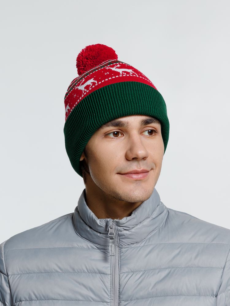 Шапка Mirakler, красная с зеленым / Миниатюра WWW (1000)