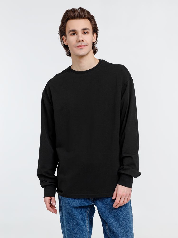 Футболка оверсайз унисекс с длинным рукавом Сity Sapiens, черная / Миниатюра WWW (1000)