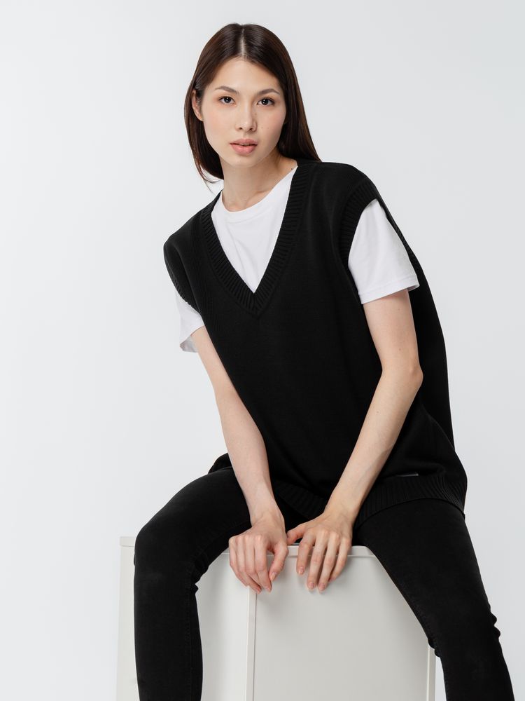 Жилет оверсайз унисекс Tad, черный / Миниатюра WWW (1000)