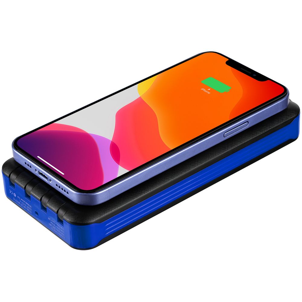 Аккумулятор с беспроводной зарядкой Holiday Maker Wireless, 10000 мАч, синий / Миниатюра WWW (1000)