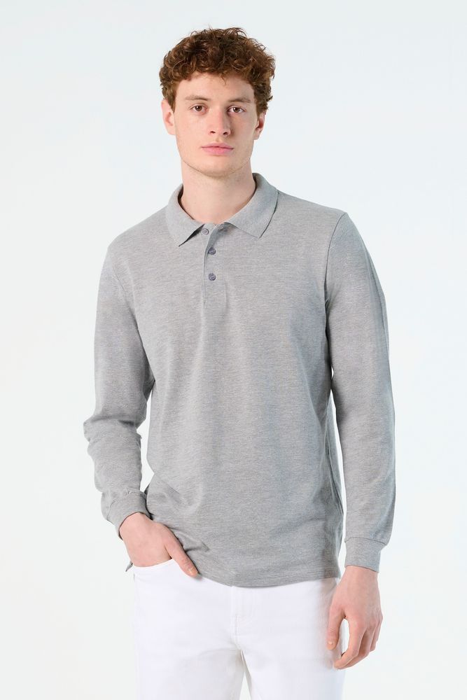 Рубашка поло мужская с длинным рукавом Star 170, белая / Миниатюра WWW (1000)