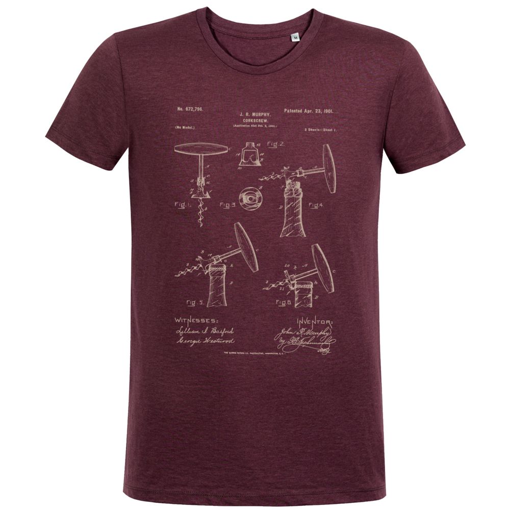 Футболка приталенная Old Patents. Corkscrew, бордовый меланж / Миниатюра WWW (1000)