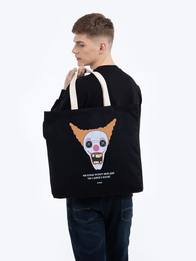 Холщовая сумка «Цирк» с внутренним карманом, черная / Миниатюра WWW (1000)