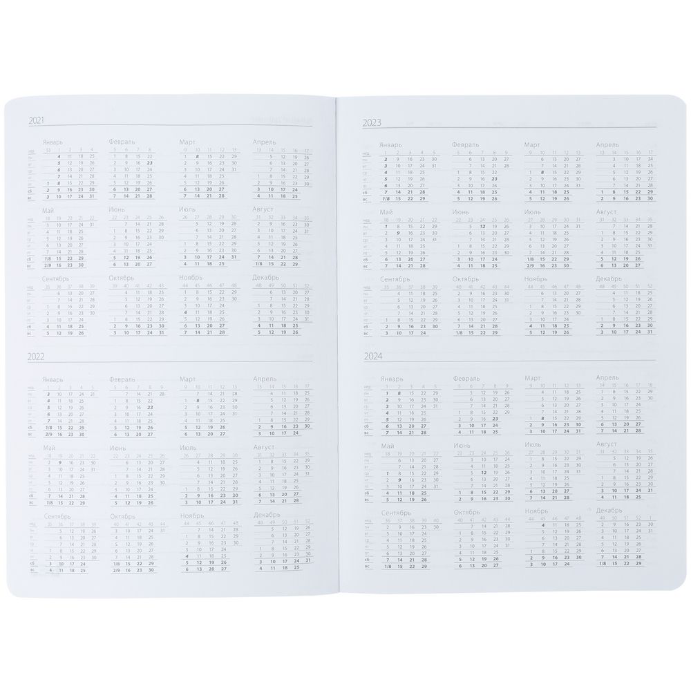 Ежедневник New Brand, недатированный, белый / Миниатюра WWW (1000)