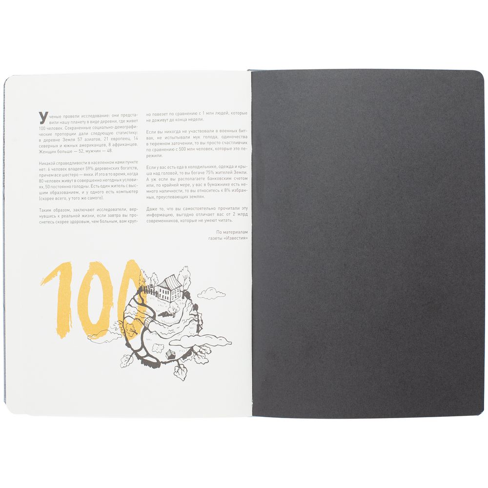 Ежедневник «Буквы-цифры», недатированный, серый / Миниатюра WWW (1000)