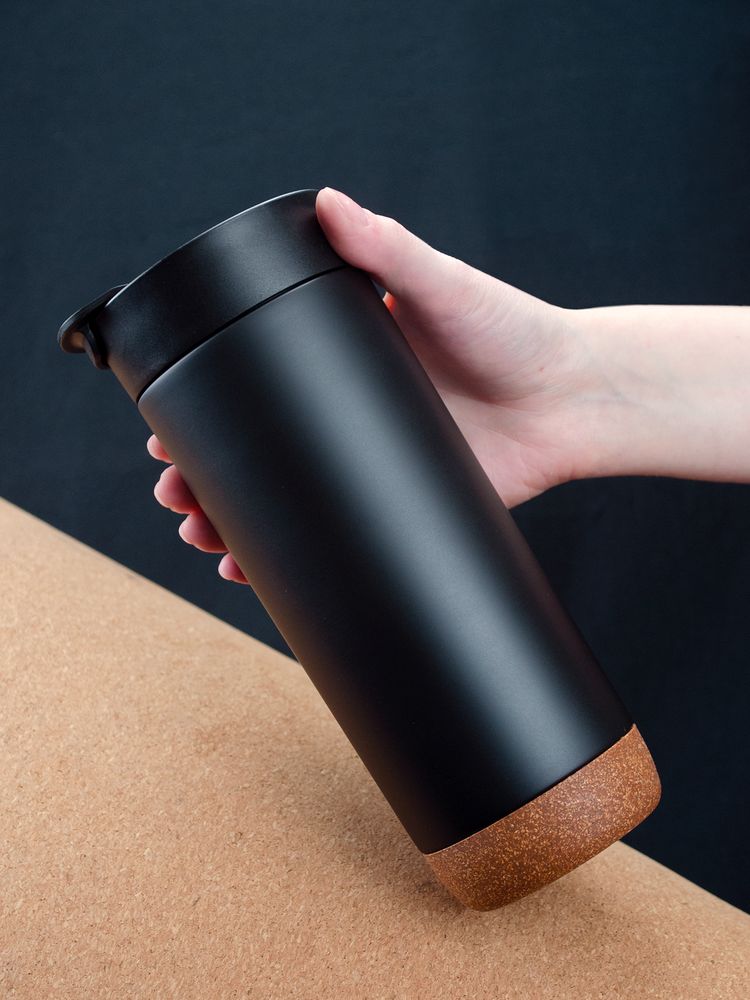 Термостакан Steady, черный / Миниатюра WWW (1000)