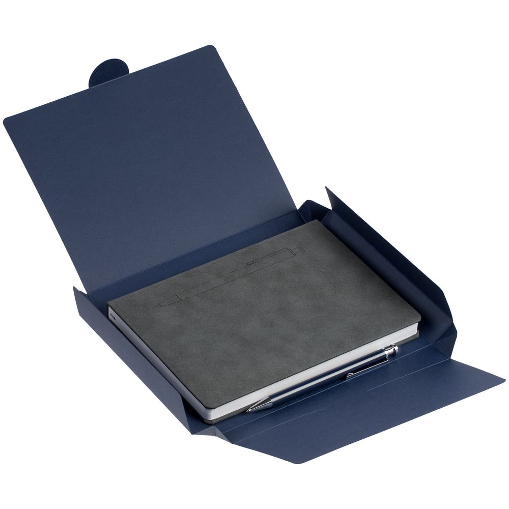 Набор Magnet с ежедневником, серый с синим / Миниатюра WWW (1000)