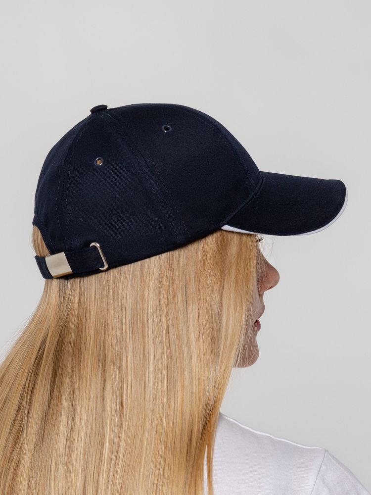 Бейсболка Canopy, темно-синяя с белым кантом / Миниатюра WWW (1000)