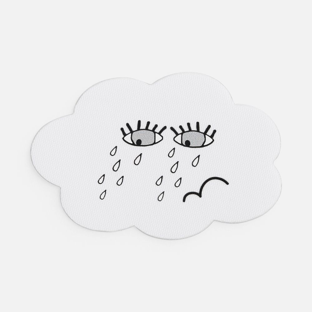 Наклейка тканевая Lunga Calum, L, белая / Миниатюра нанесения (1000)