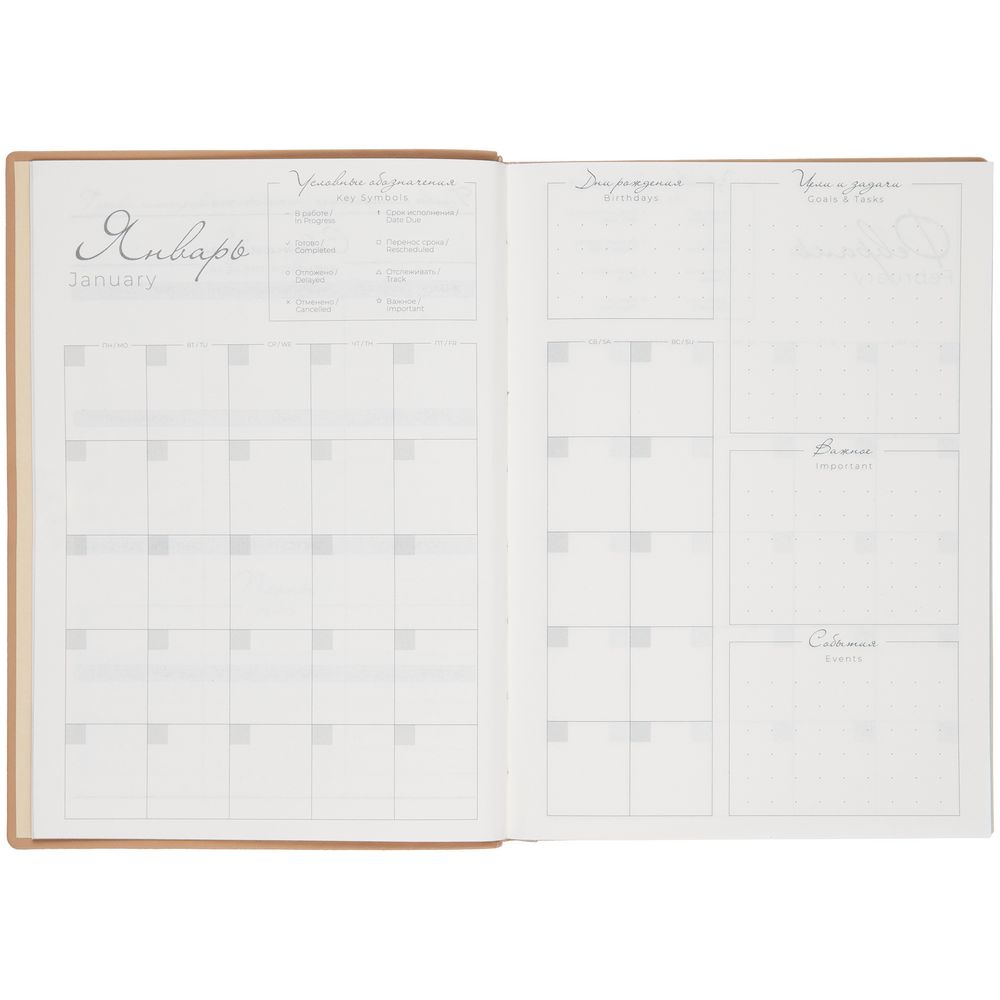 Ежедневник Anaconda, недатированный, золотистый / Миниатюра WWW (1000)