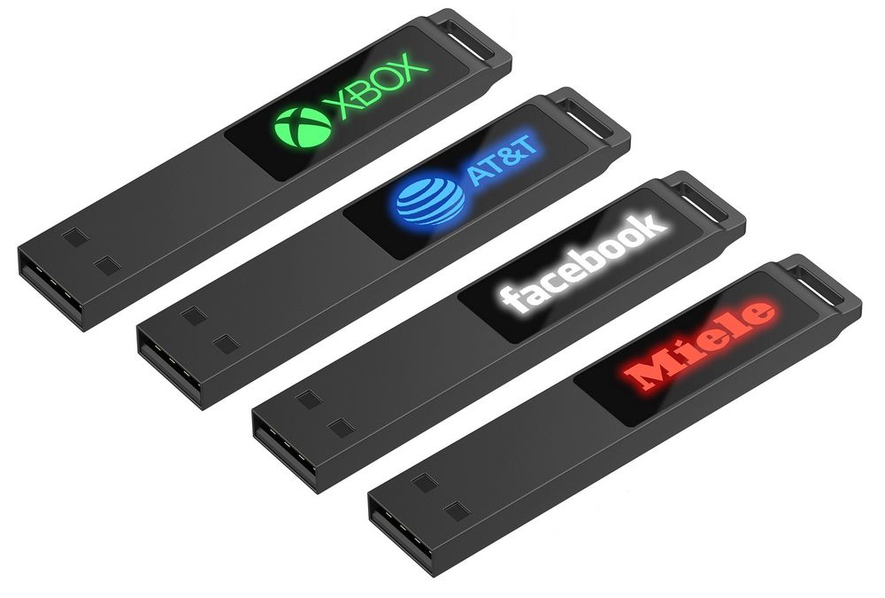 Флешка markBright Black с зеленой подсветкой, 32 Гб / Миниатюра WWW (1000)