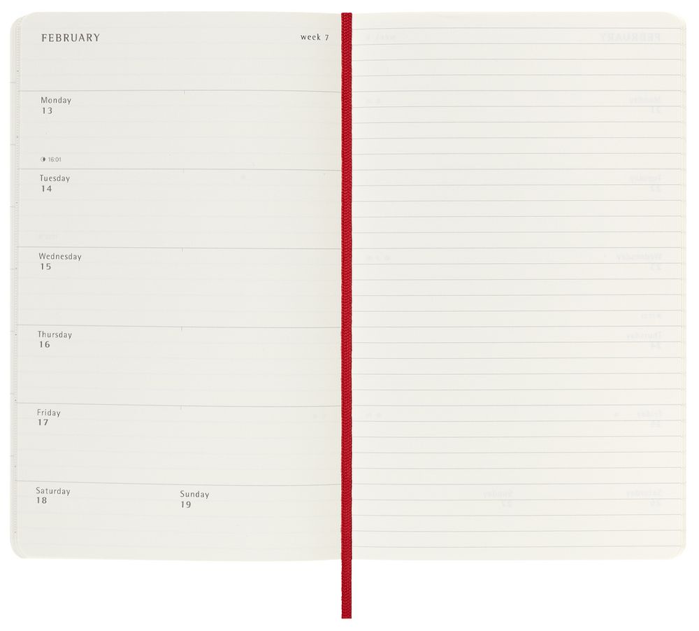 Еженедельник Moleskine Classic Soft Large, красный / Миниатюра WWW (1000)