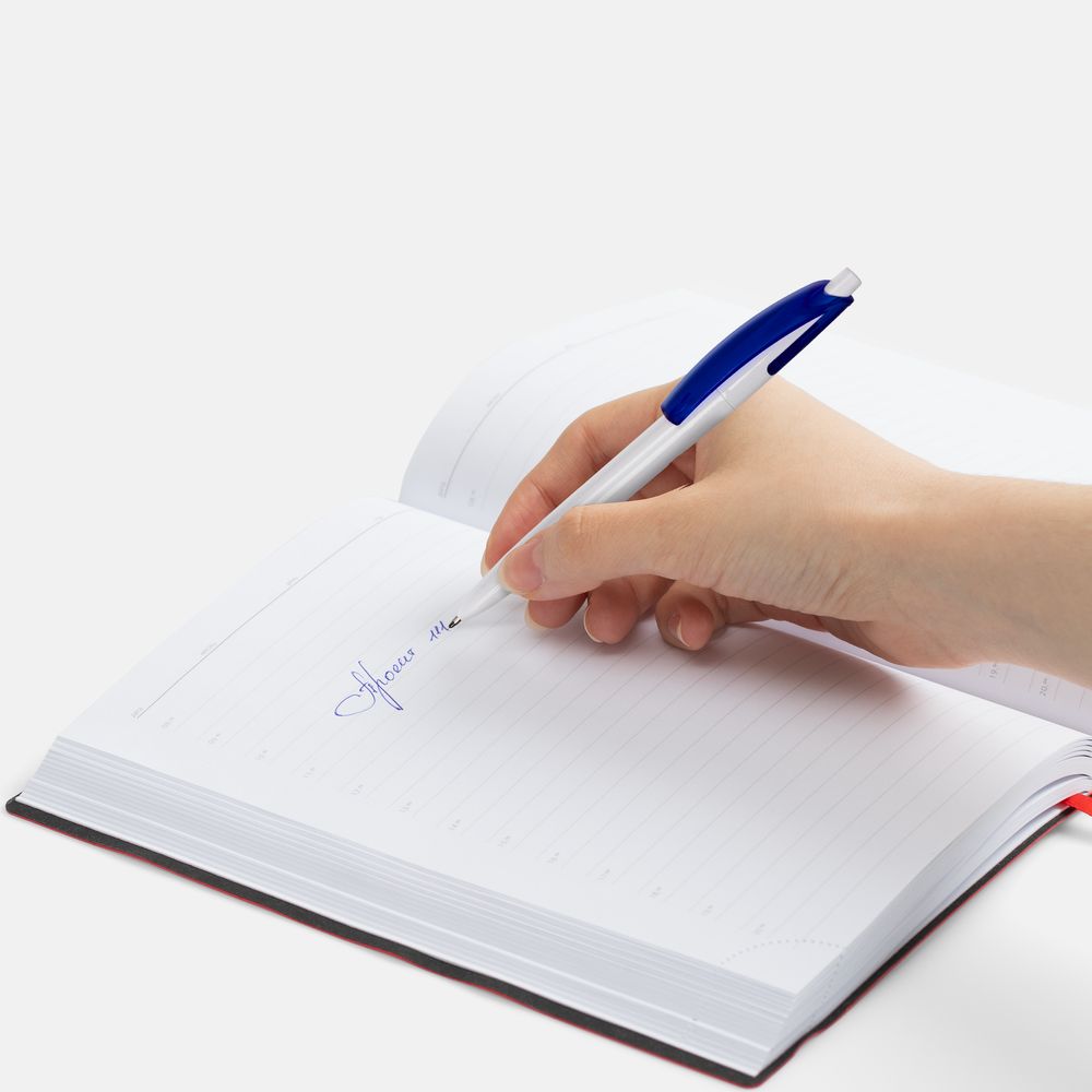 Ручка шариковая Bento, белая с синим / Миниатюра WWW (1000)