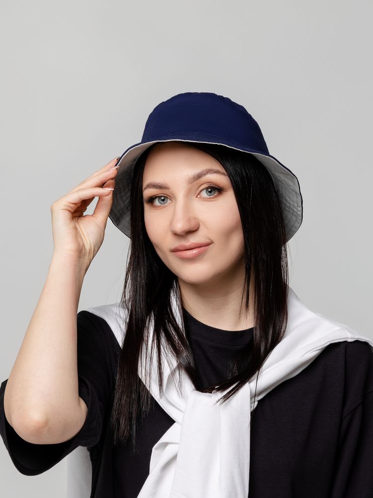 Панама Summer двусторонняя, синяя с серым / Миниатюра WWW (1000)