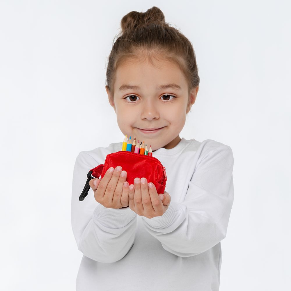 Набор Hobby с цветными карандашами, ластиком и точилкой, красный / Миниатюра WWW (1000)