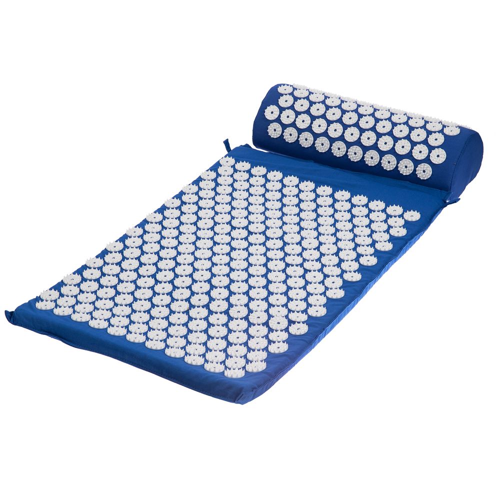 Массажный аккупунктурный коврик с валиком Iglu, синий с белым / Миниатюра WWW (1000)