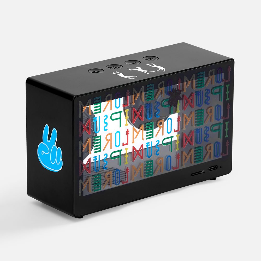 Bluetooth-колонка со светомузыкой Sensofonic, черная / Миниатюра нанесения (1000)