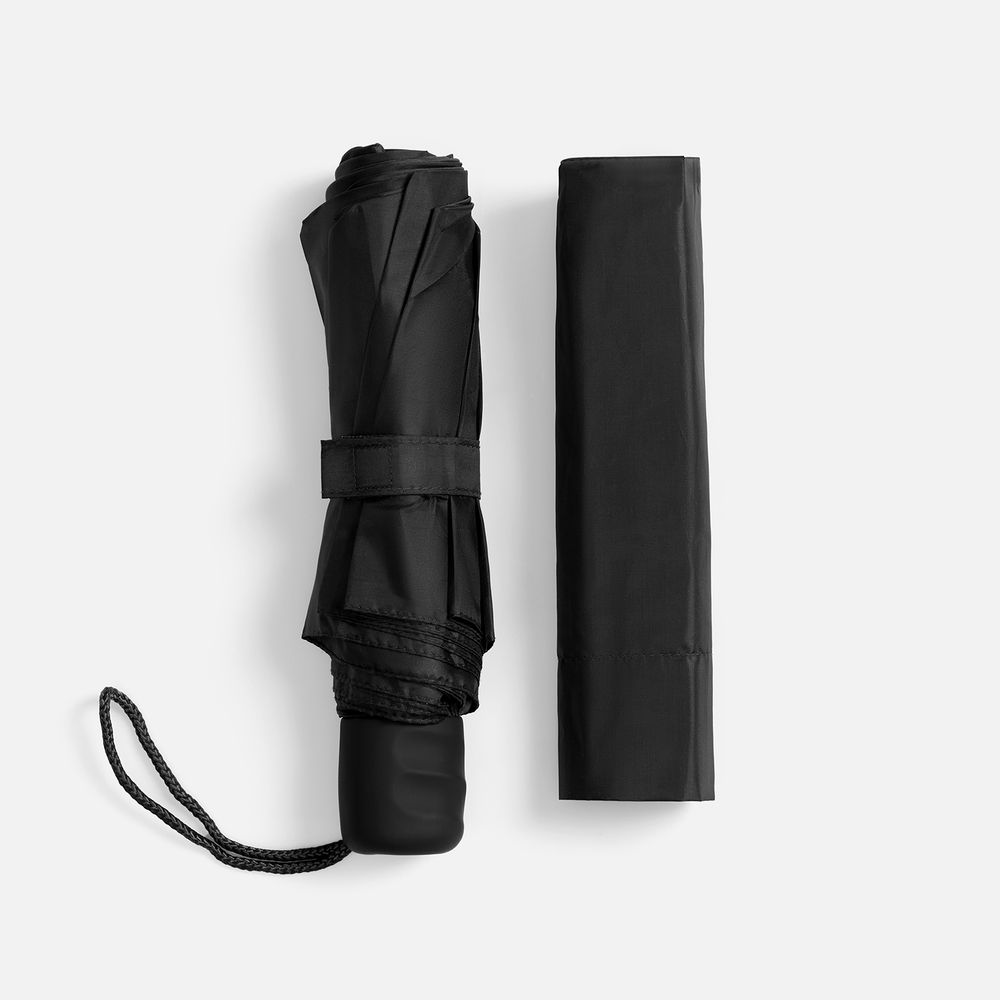 Зонт складной Basic, черный / Миниатюра WWW (1000)