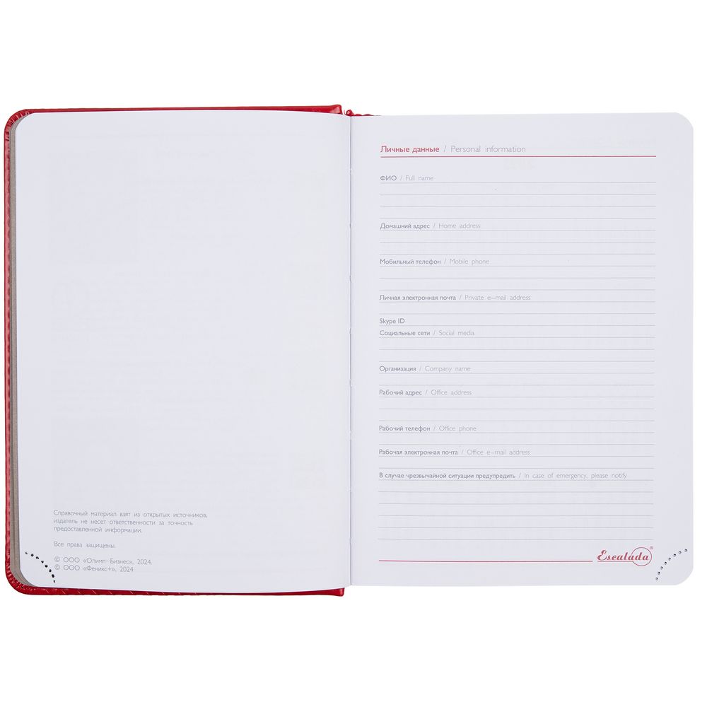 Ежедневник Faro Mini, датированный, красный / Миниатюра WWW (1000)