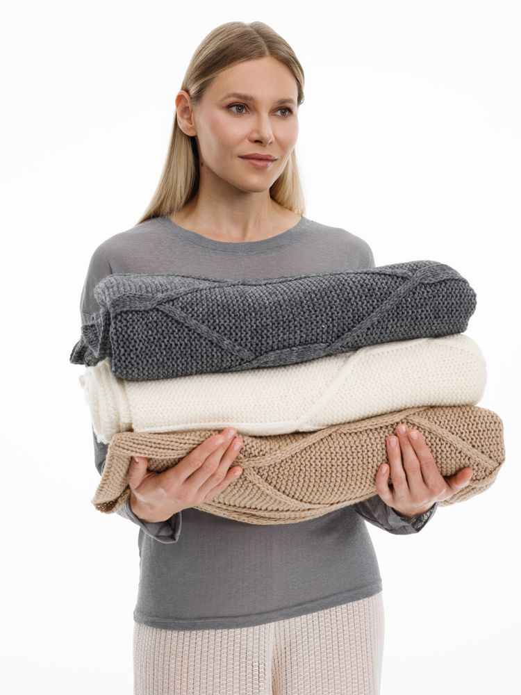 Плед Curve Verve, молочно-белый / Миниатюра WWW (1000)