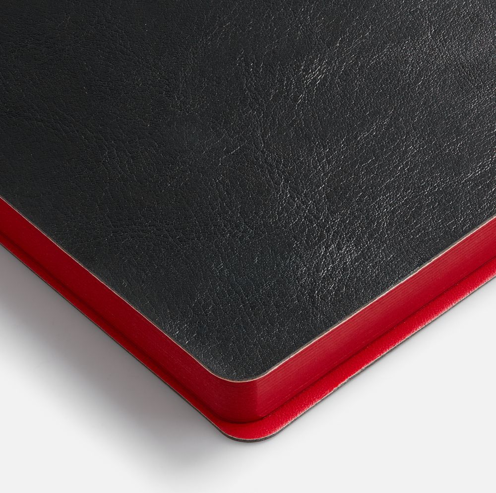 Ежедневник Doppio, недатированный, черный с красным / Миниатюра WWW (1000)