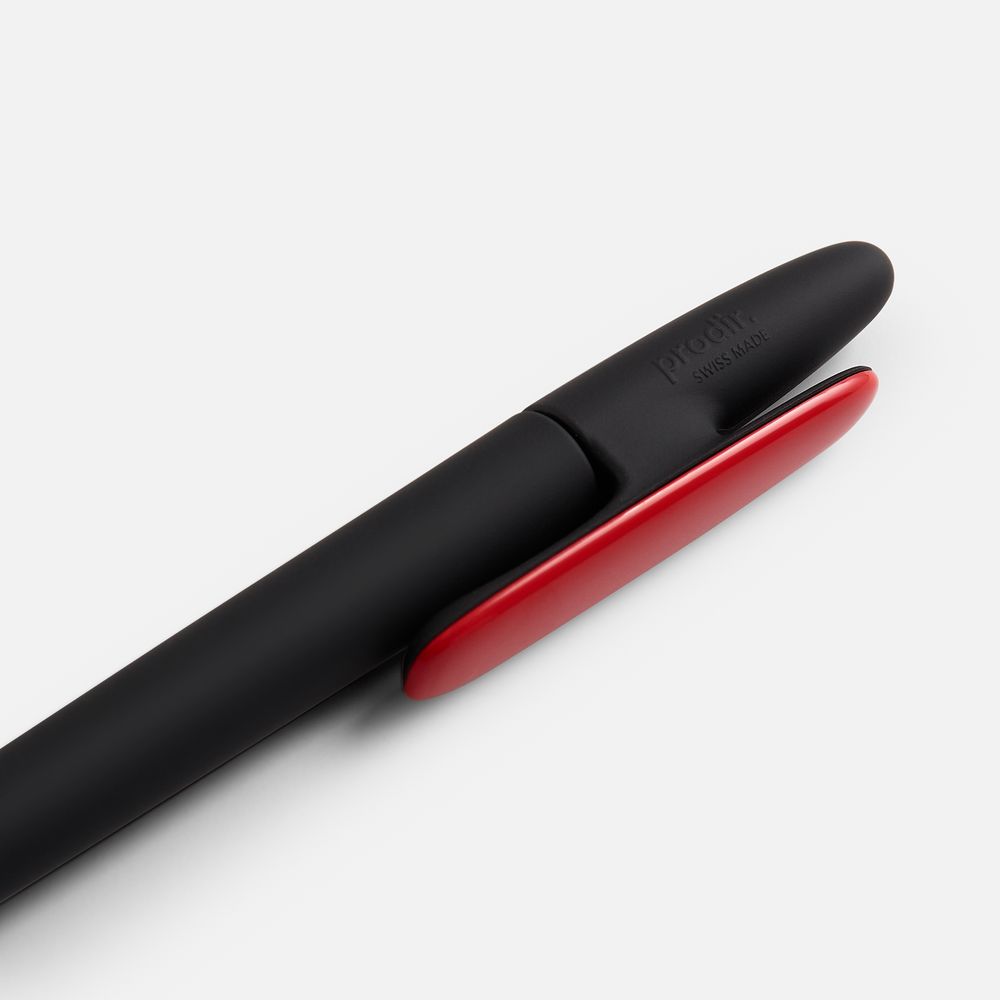 Ручка шариковая Prodir DS5 TRR-P Soft Touch, черная с красным / Миниатюра WWW (1000)