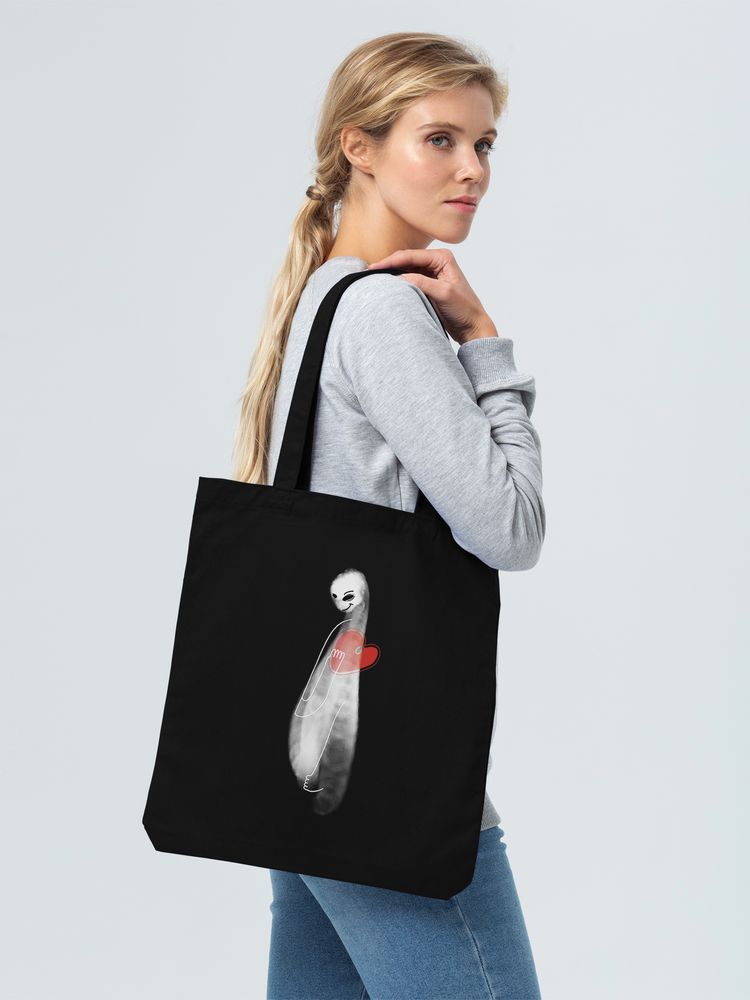 Холщовая сумка Ghost of Love, черная / Миниатюра WWW (1000)