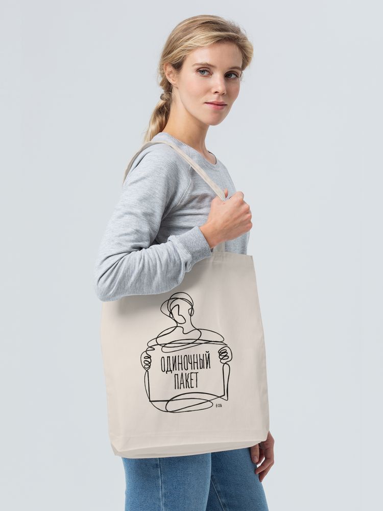 Холщовая сумка «Одиночный пакет», неокрашенная / Миниатюра WWW (1000)