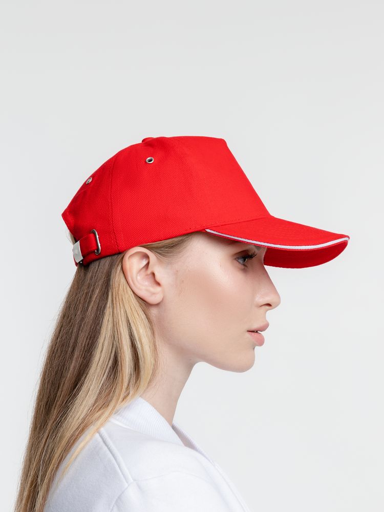 Бейсболка Classic, красная с белым кантом / Миниатюра WWW (1000)