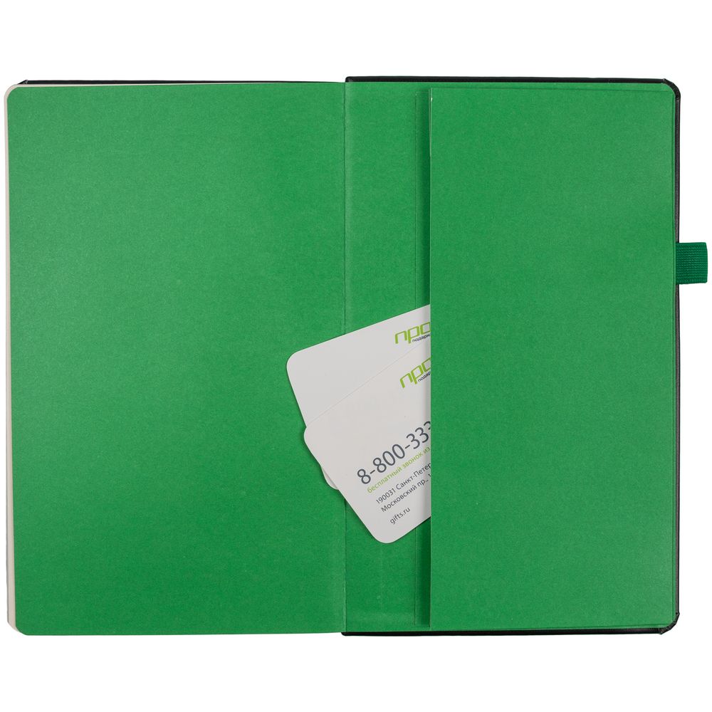 Ежедневник Ton недатированный, черный с зеленым / Миниатюра WWW (1000)