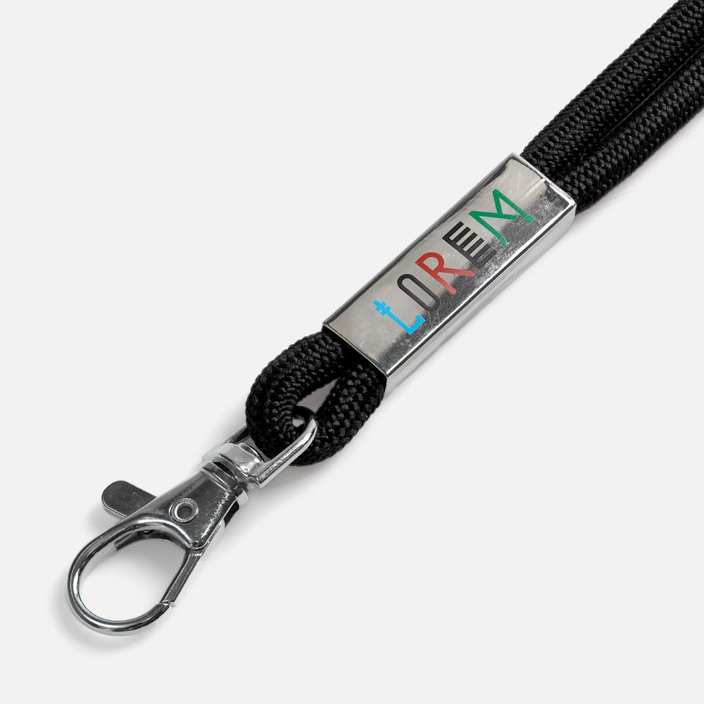 Шнурок для бейджа Tube Metal, синий / Миниатюра нанесения (1000)