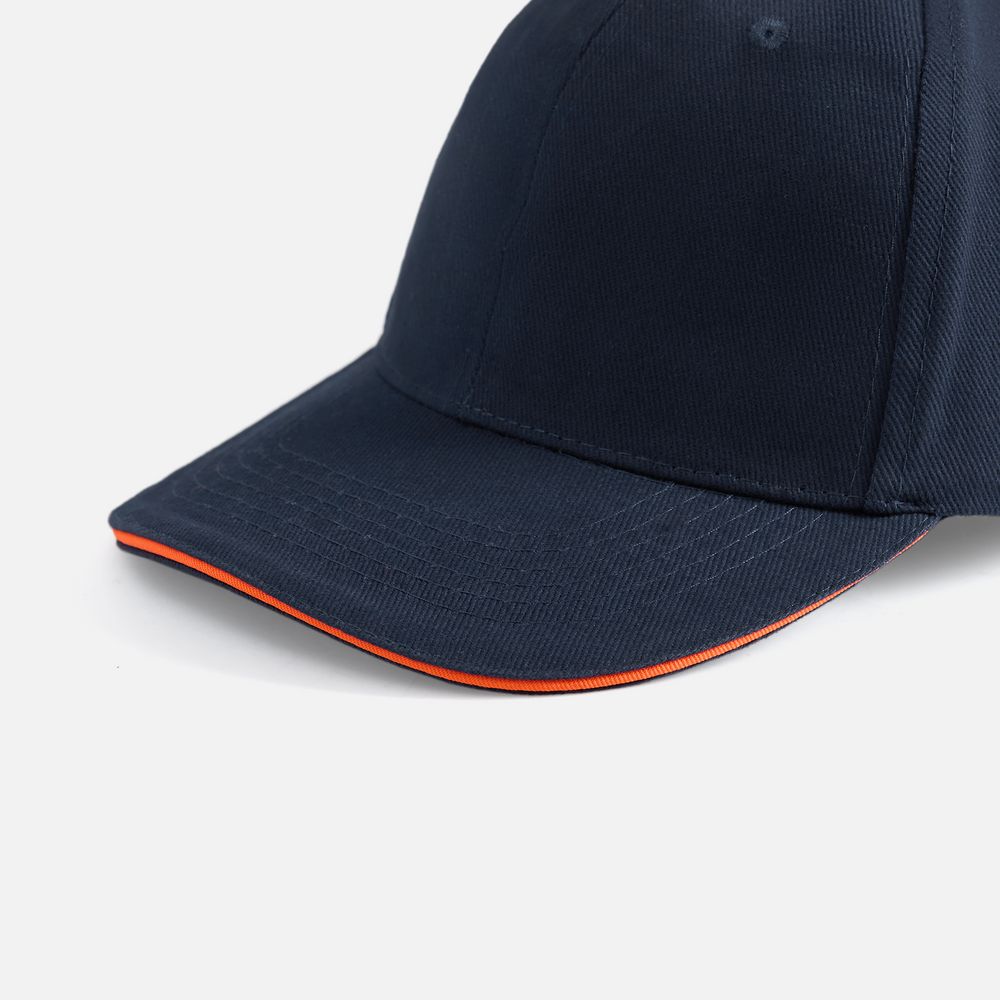 Бейсболка Buffalo, темно-синяя с неоново-оранжевым / Миниатюра WWW (1000)