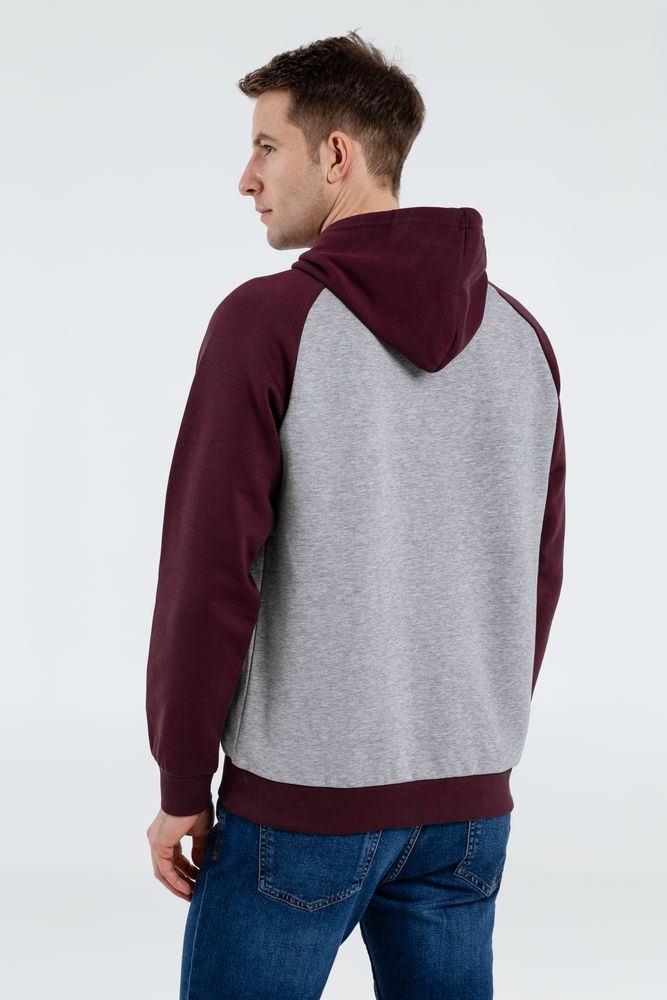 Толстовка унисекс Seattle, серый меланж с бордовым / Миниатюра WWW (1000)