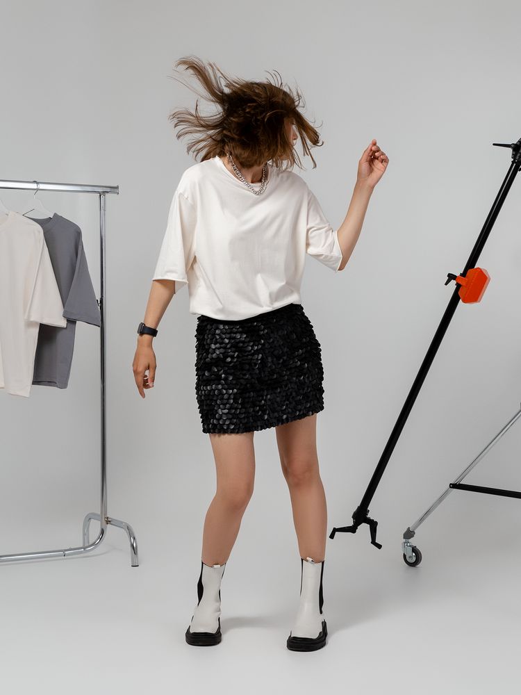 Футболка оверсайз Vozduh 2.0, кремовая / Миниатюра WWW (1000)