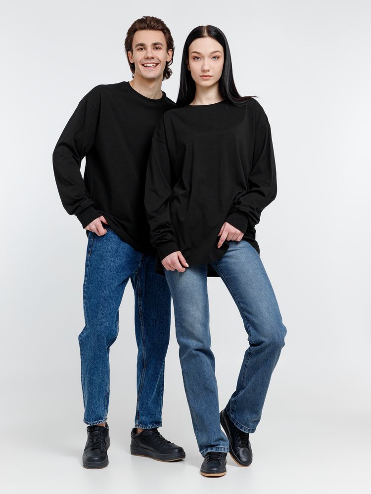 Футболка оверсайз унисекс с длинным рукавом Сity Sapiens, черная / Миниатюра WWW (1000)