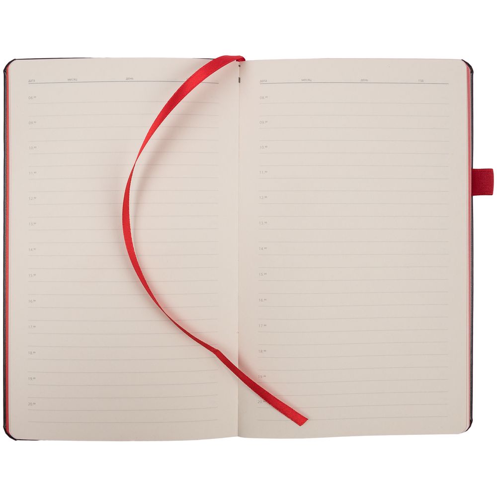 Ежедневник Ton недатированный, черный с красным / Миниатюра WWW (1000)