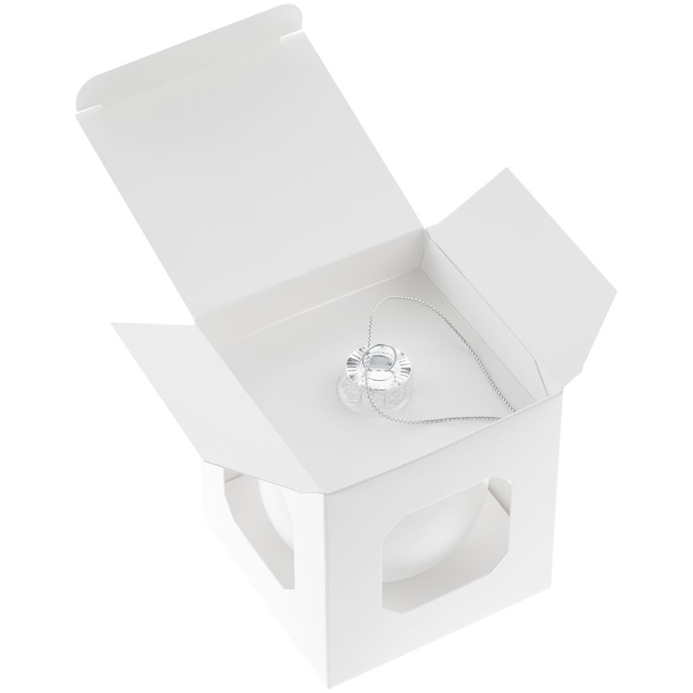 Елочный шар Finery Matt, 8 см, матовый белый / Миниатюра WWW (1000)